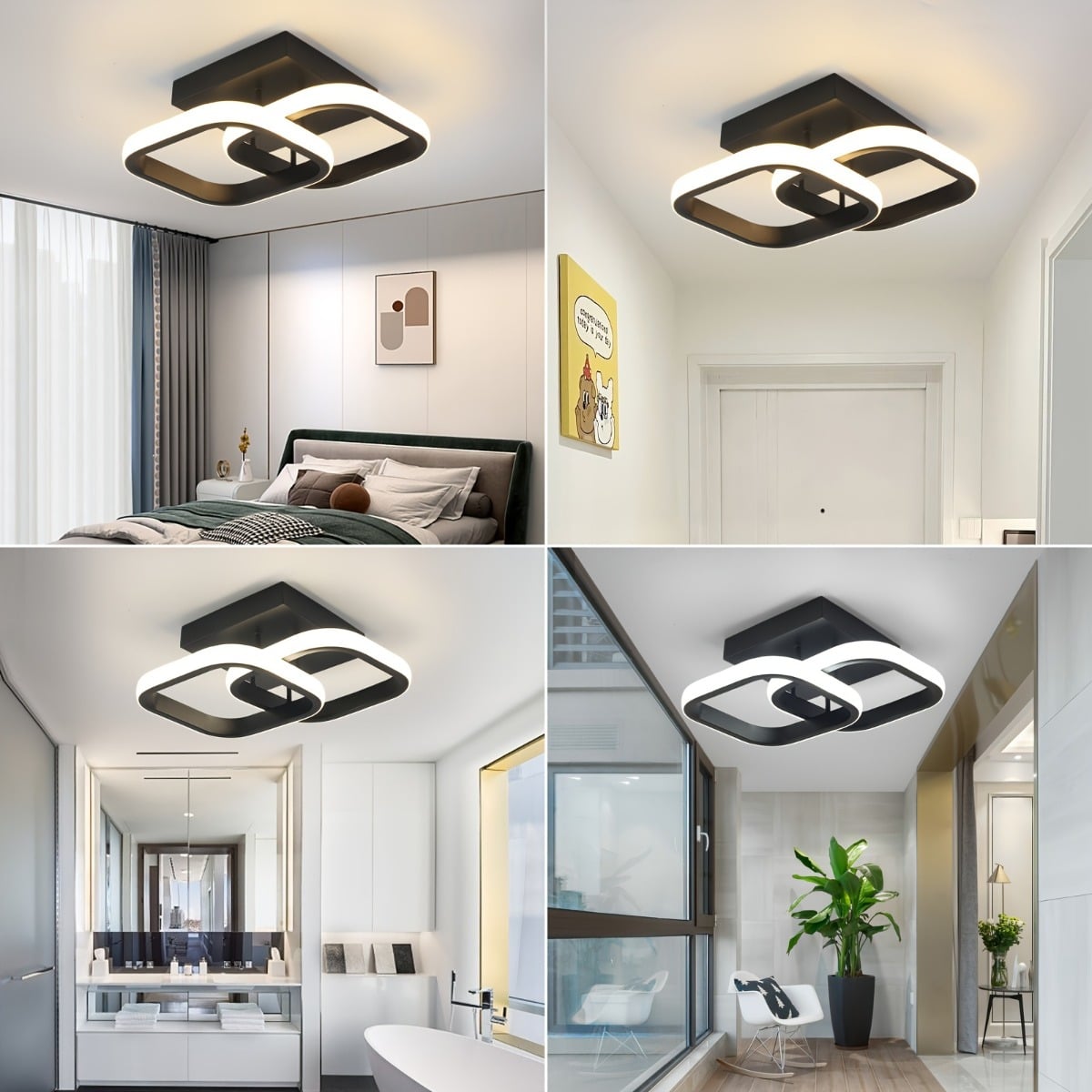 LAMPPARA TECHO PLAFON CUADRADA LED INTERIOR HOGAR LAU - 6