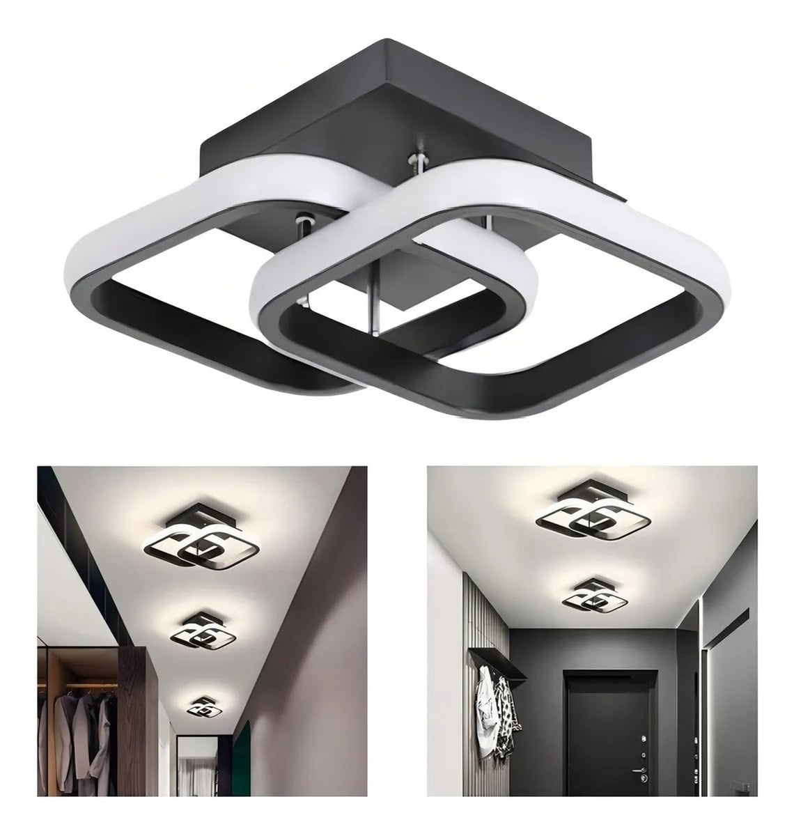 LAMPPARA TECHO PLAFON CUADRADA LED INTERIOR HOGAR LAU - 8