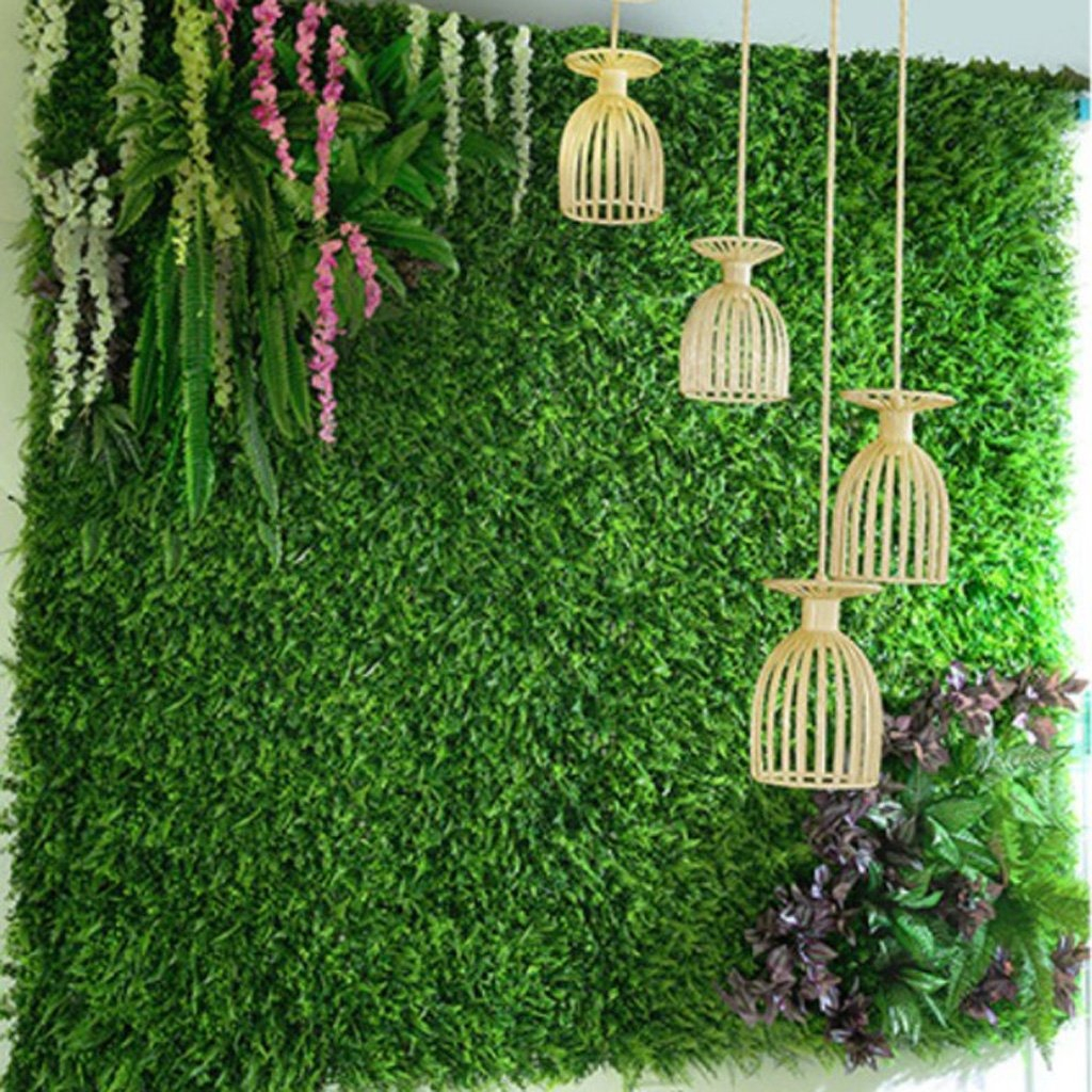 SET 2 PLANTA CESPED ARTIFICIAL TAPETE DECORACION HOGAR LAU - 2