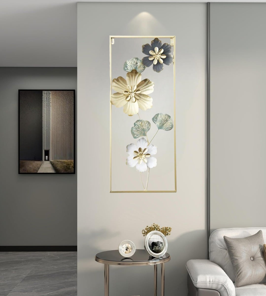 DECORACIÓN PARED FLORES CUADRO HOGAR ESCULTURA JHN - 2