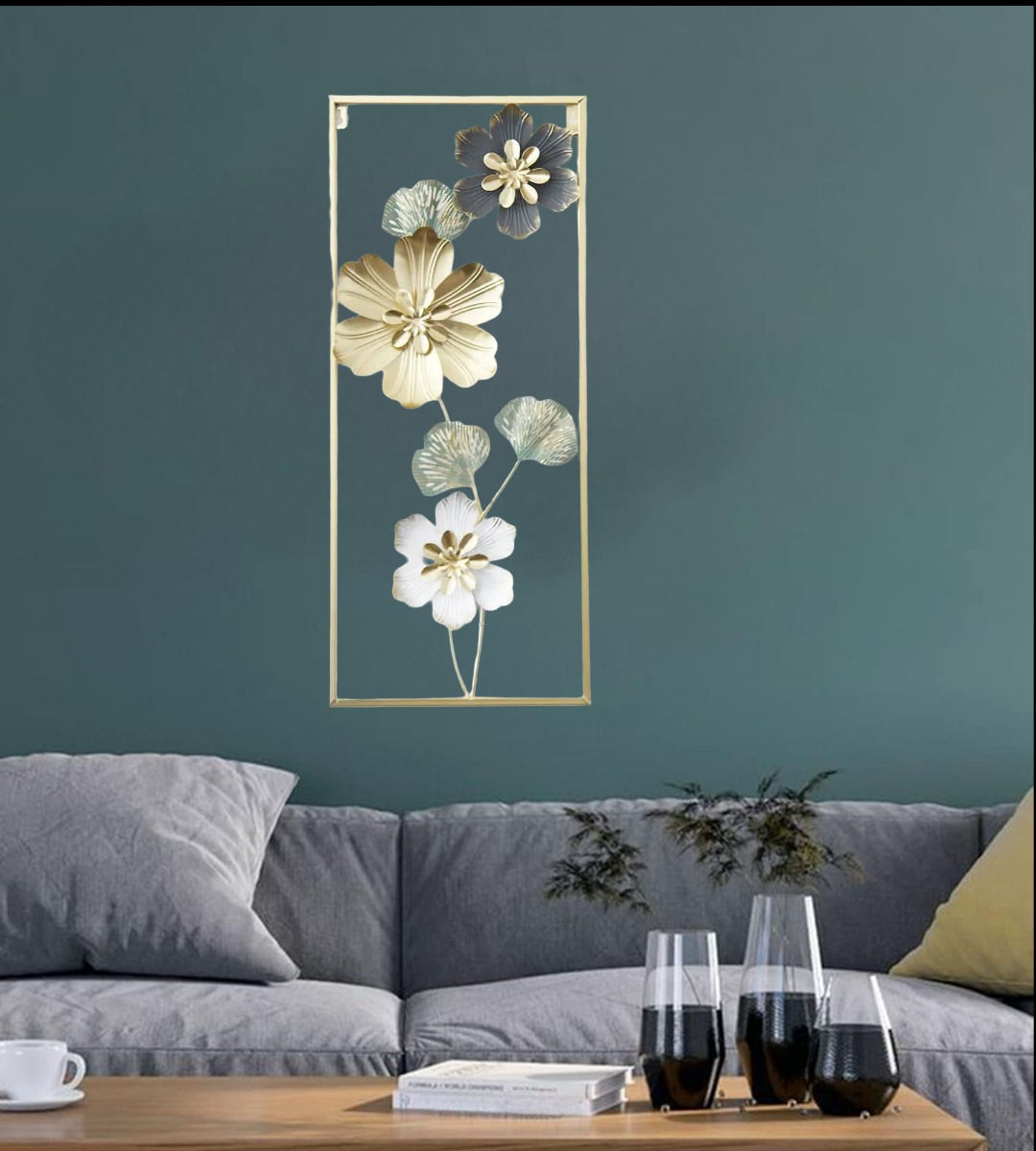 DECORACIÓN PARED FLORES CUADRO HOGAR ESCULTURA JHN - 8