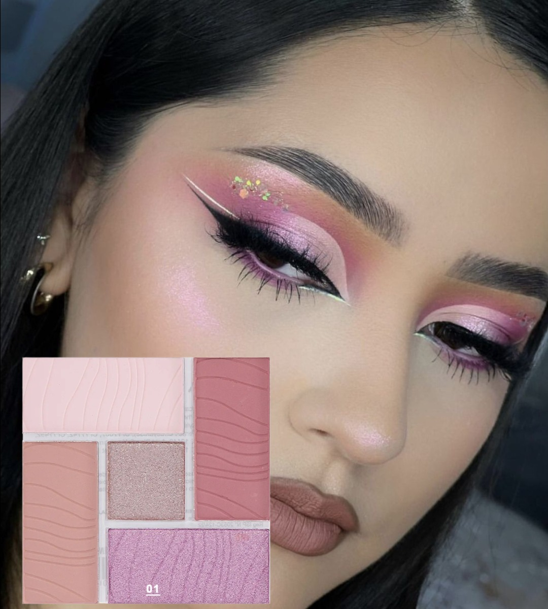 SET 2 SOMBRA OJOS PALETA 5 TONOS VIBRANTE SUAVE DURADERA JHN - 7