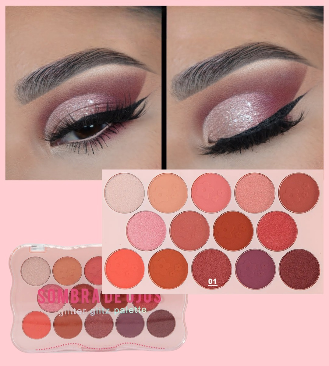 SOMBRA OJOS PALETA 14 TONOS VIBRANTE SUAVE DURADERA JHN - 9