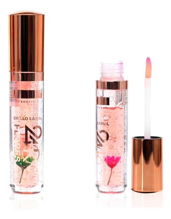 SET 3 BRILLO LABIAL 24K FLORES HIDRATA NUTRE JHN - 1
