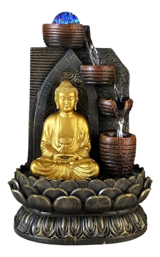 FUENTE AGUA MESA BUDA LUZ DECORACIÓN RELAJACIÓN HOGAR JHN - 1