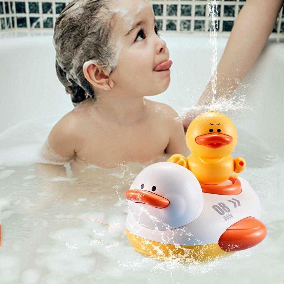 JUGUETE DE BAÑO PATOS AUTOMATICO ROCIADOR AGUA BEBE LAU - 3