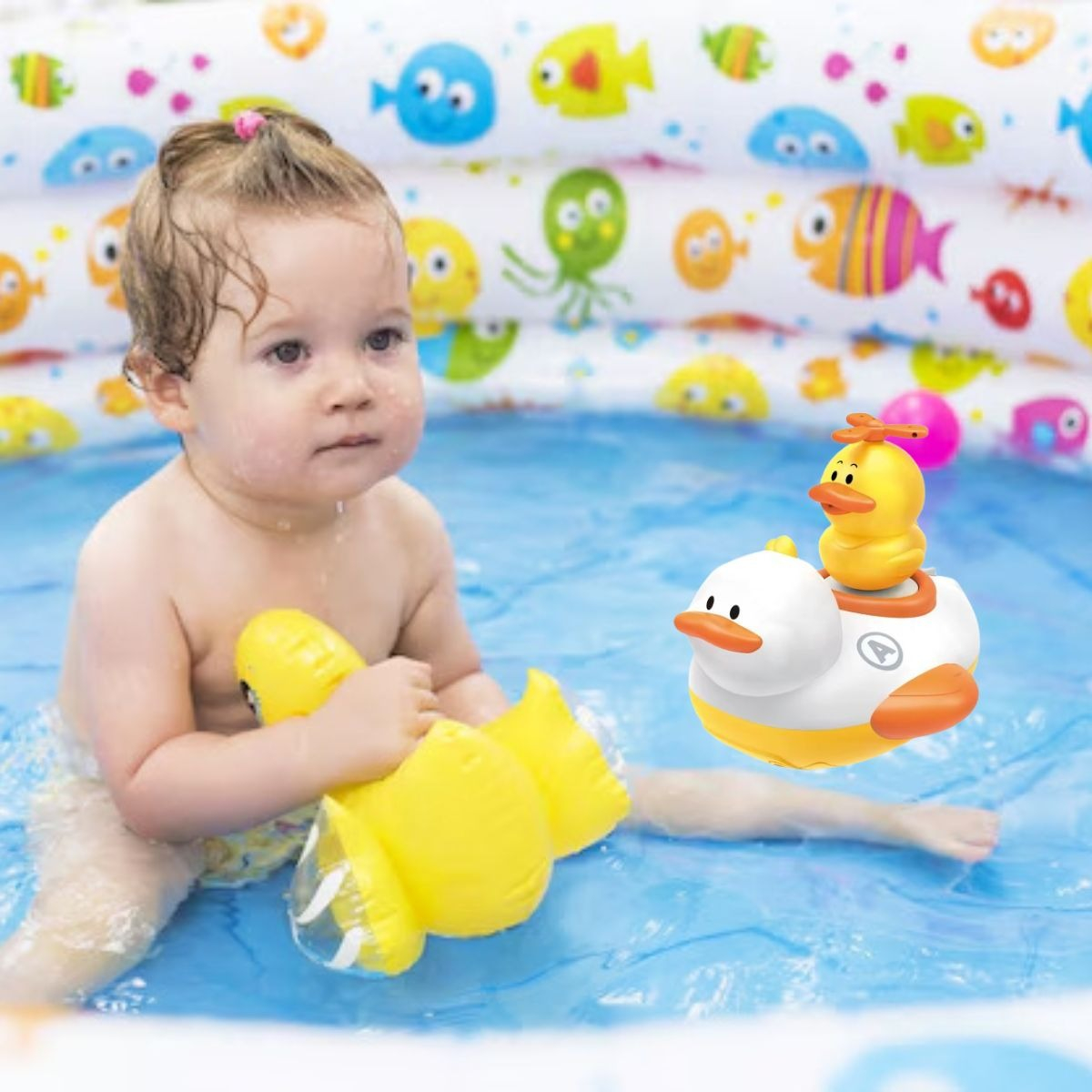 JUGUETE DE BAÑO PATOS AUTOMATICO ROCIADOR AGUA BEBE LAU - 4