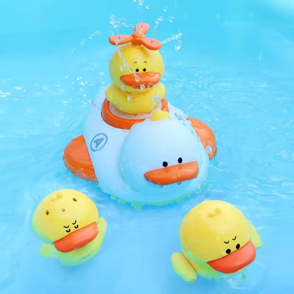 JUGUETE DE BAÑO PATOS AUTOMATICO ROCIADOR AGUA BEBE LAU - 10