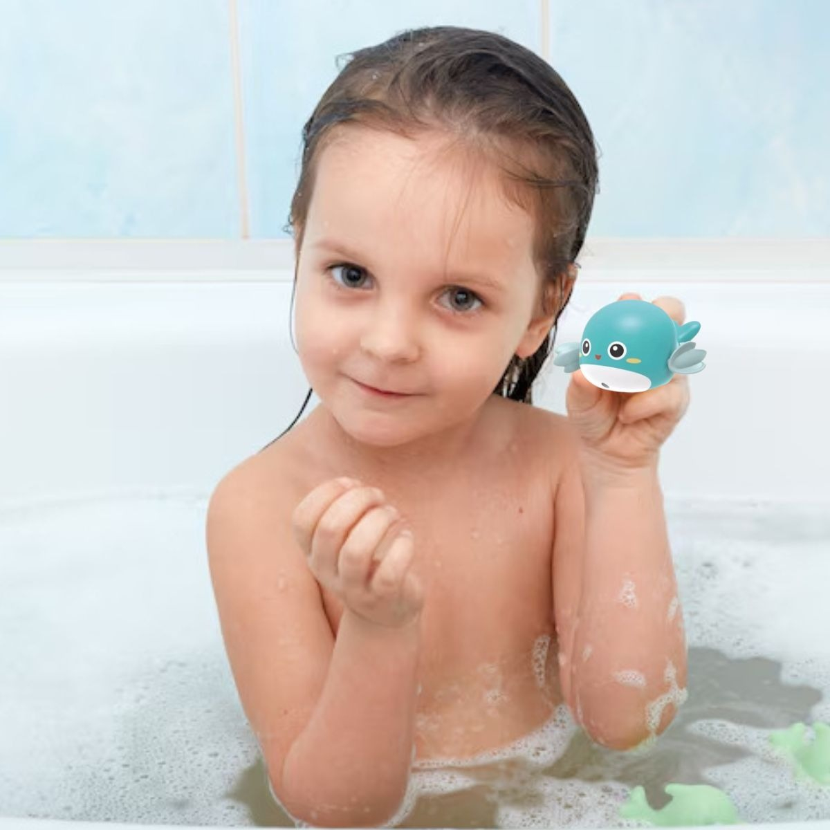 SET 6 JUGUETES DE BAÑO FORMA BALLENA ACUATICO DIVERTIDO LAU - 5