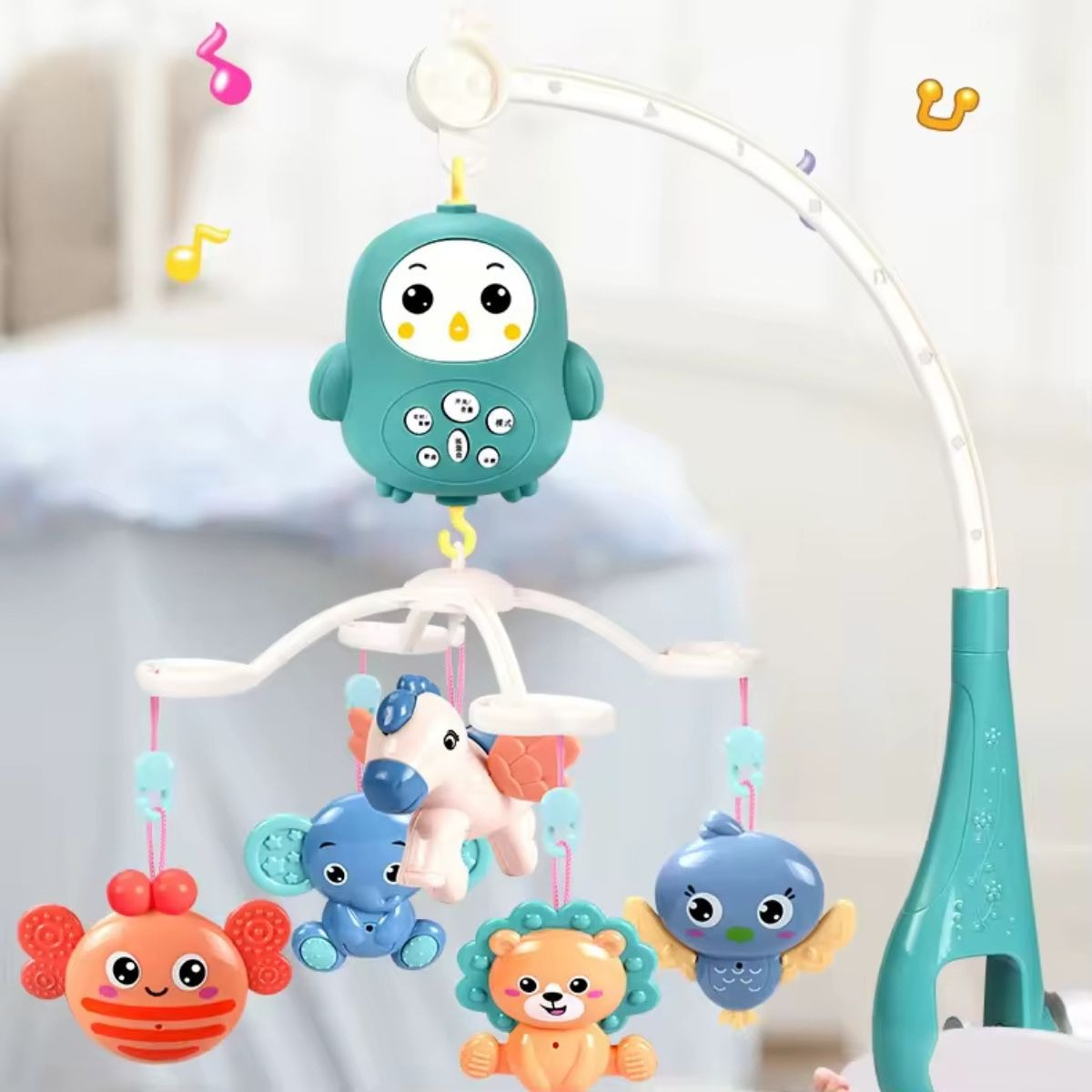 MOVIL MUSICAL PARA CUNA BEBE ESTIMULACION VISUAL LAU - 8