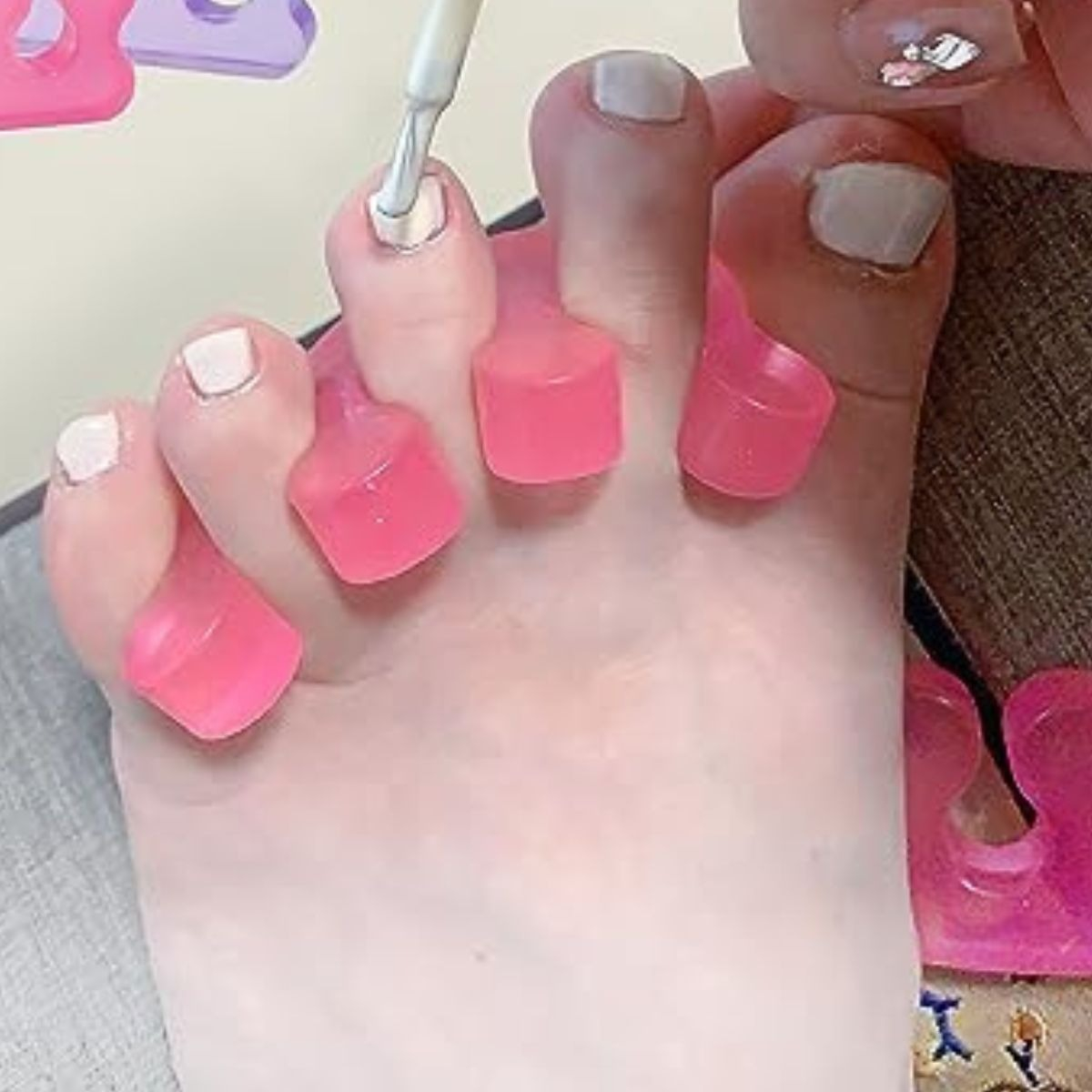 SET 7 SEPARADOR DE DEDOS SILICONA MULTICOLOR PEDICURA LAU - 10