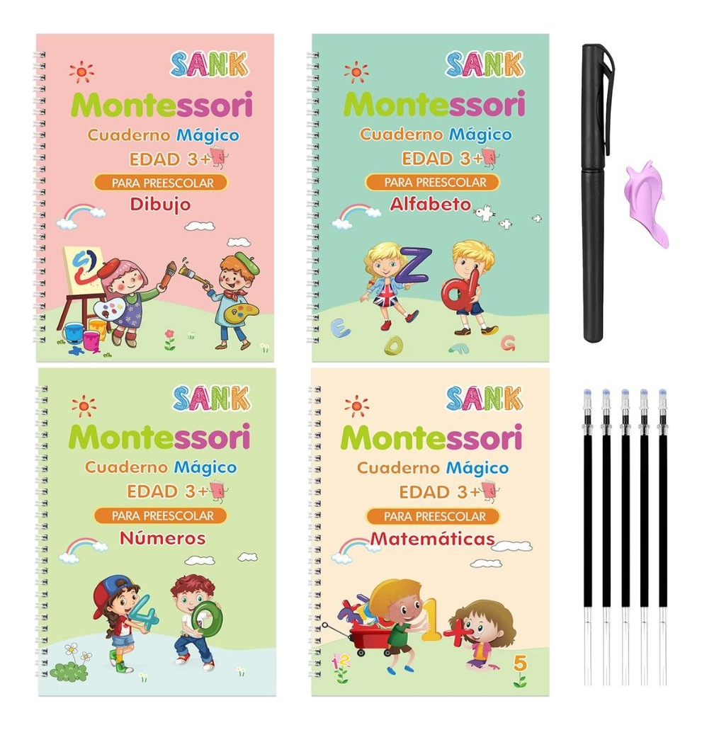 PACK 8 CUADERNOS MAGICOS APRENDIZAJES CALIGRAFIA NIÑOS LAU - 1