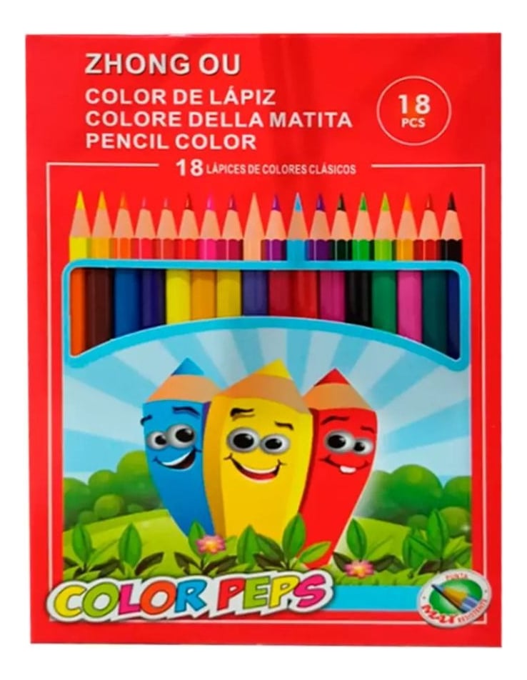 SET 4 CAJAS COLORES LAPICES 18 PIEZAS ARTE ESCUELA LAU - 1