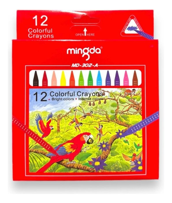 SET 4 CAJAS CRAYONES LAPICES TRIANGULAR 12 COLORES NIÑOS LAU - 6