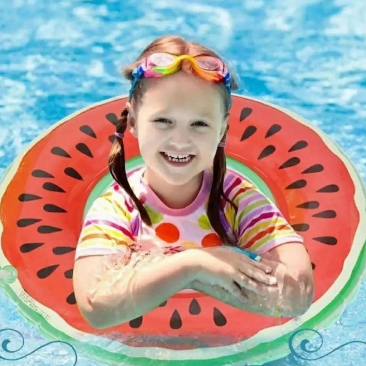 SET 3 FLOTADOR INFLABLE DE PISCINA DISEÑO SANDIA VERANO LAU - 2