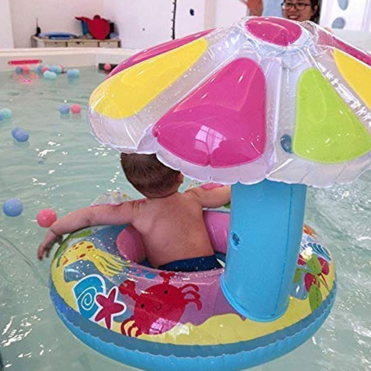 FLOTADOR INFLABLE FORMA DE HONGO PARA BEBE VERANO LAU - 7