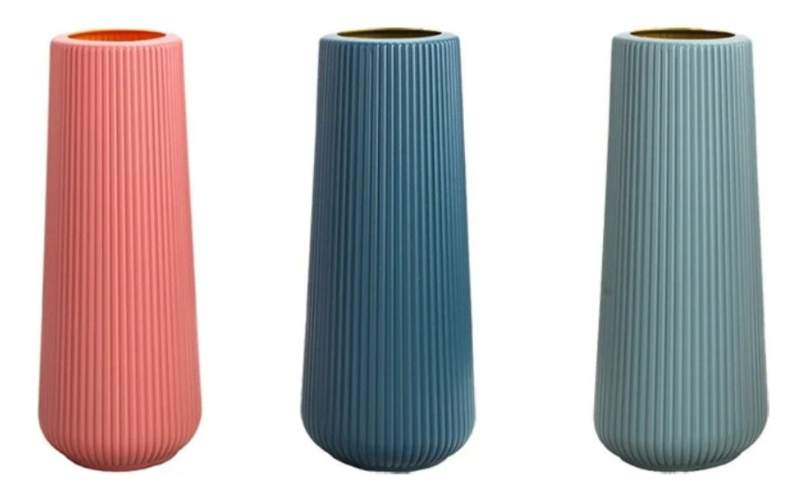 SET 5 FLOREROS PLASTICO NORDICO DECORACION SALA HOGAR LAU - 6