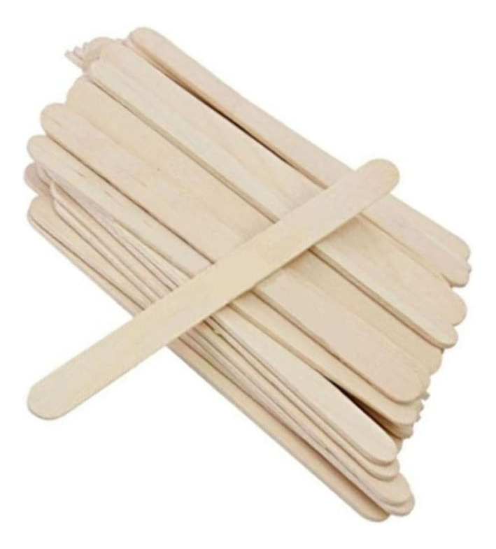 SET 8 PACK PALETAS MADERA DEPILACION MANUALIDADES LAU - 1