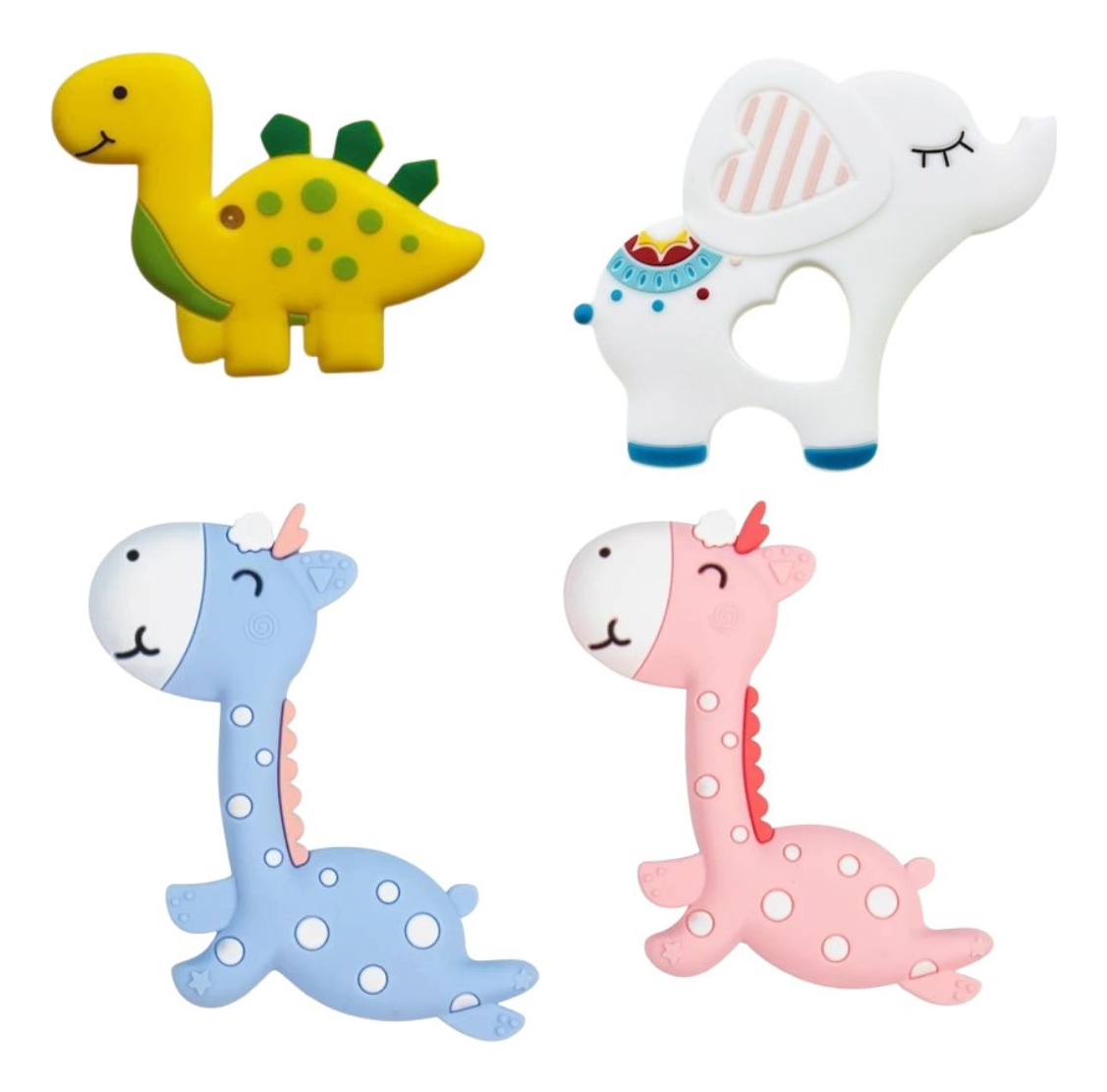 SET 3 MORDEDORES FORMA DE ANIMAL SUAVE DIVERTIDO BEBE LAU - 2