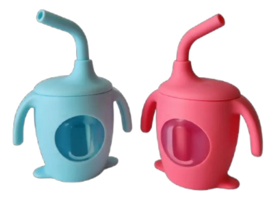 SET 2 VASOS DE INICIACION APRENDIZAJE CON BOQUILLA BEBE LAU - 6