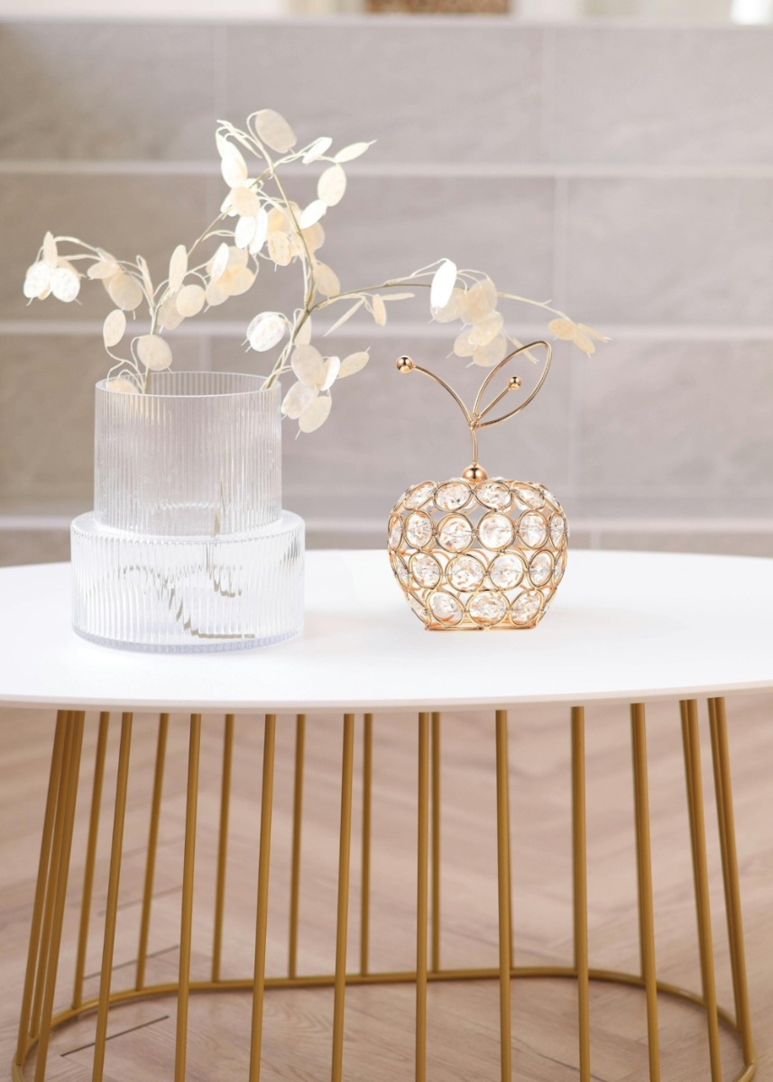 FIGURA MANZANA DECORATIVA ADORNO ELEGANTE CENTRO MESA JHN - 10