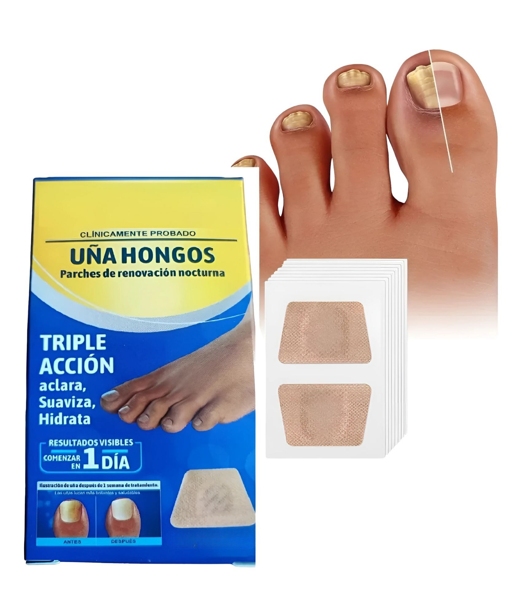 PARCHE RENOVACIÓN NOCTURNA HONGOS UÑAS PACK JHN - 2