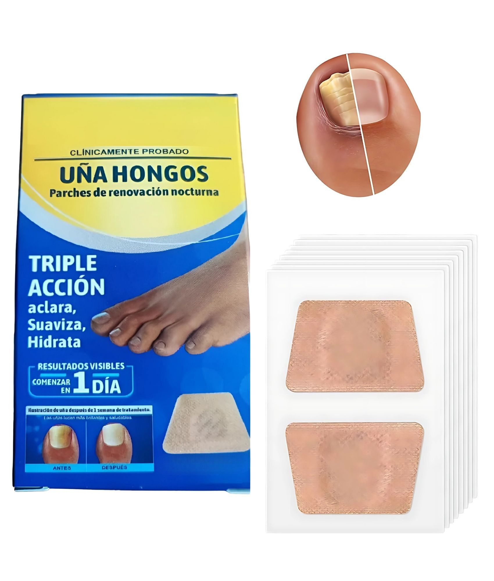 PARCHE RENOVACIÓN NOCTURNA HONGOS UÑAS PACK JHN - 3