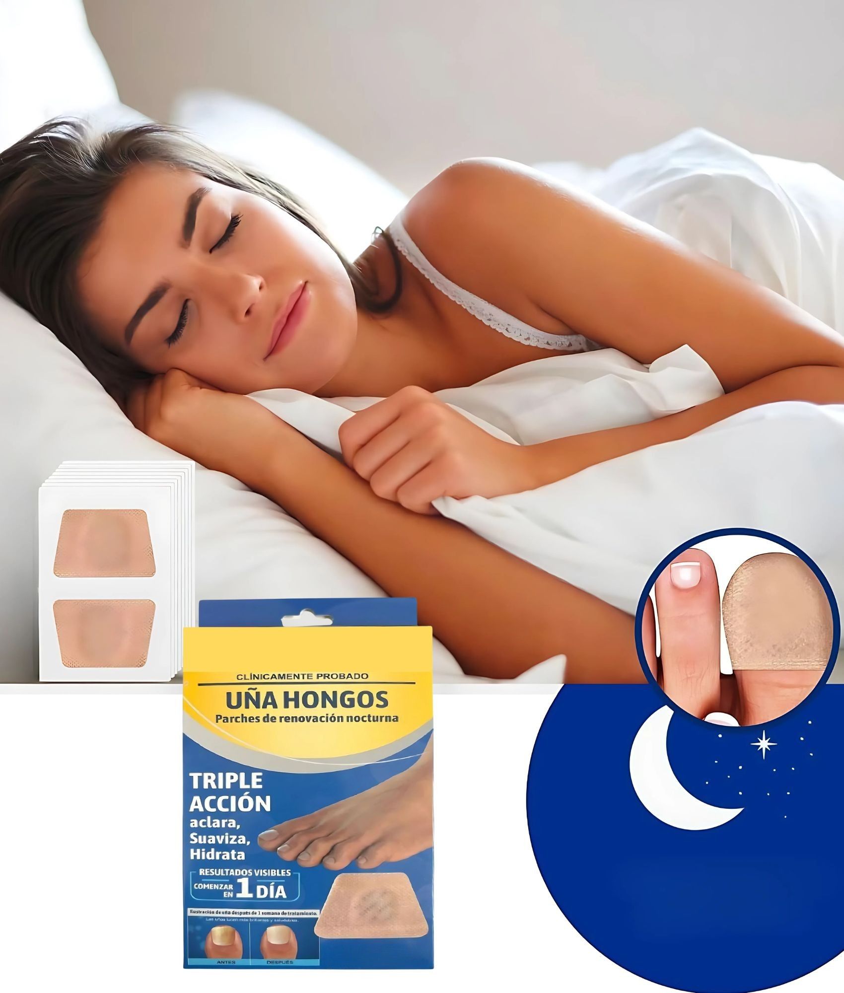 PARCHE RENOVACIÓN NOCTURNA HONGOS UÑAS PACK JHN - 5