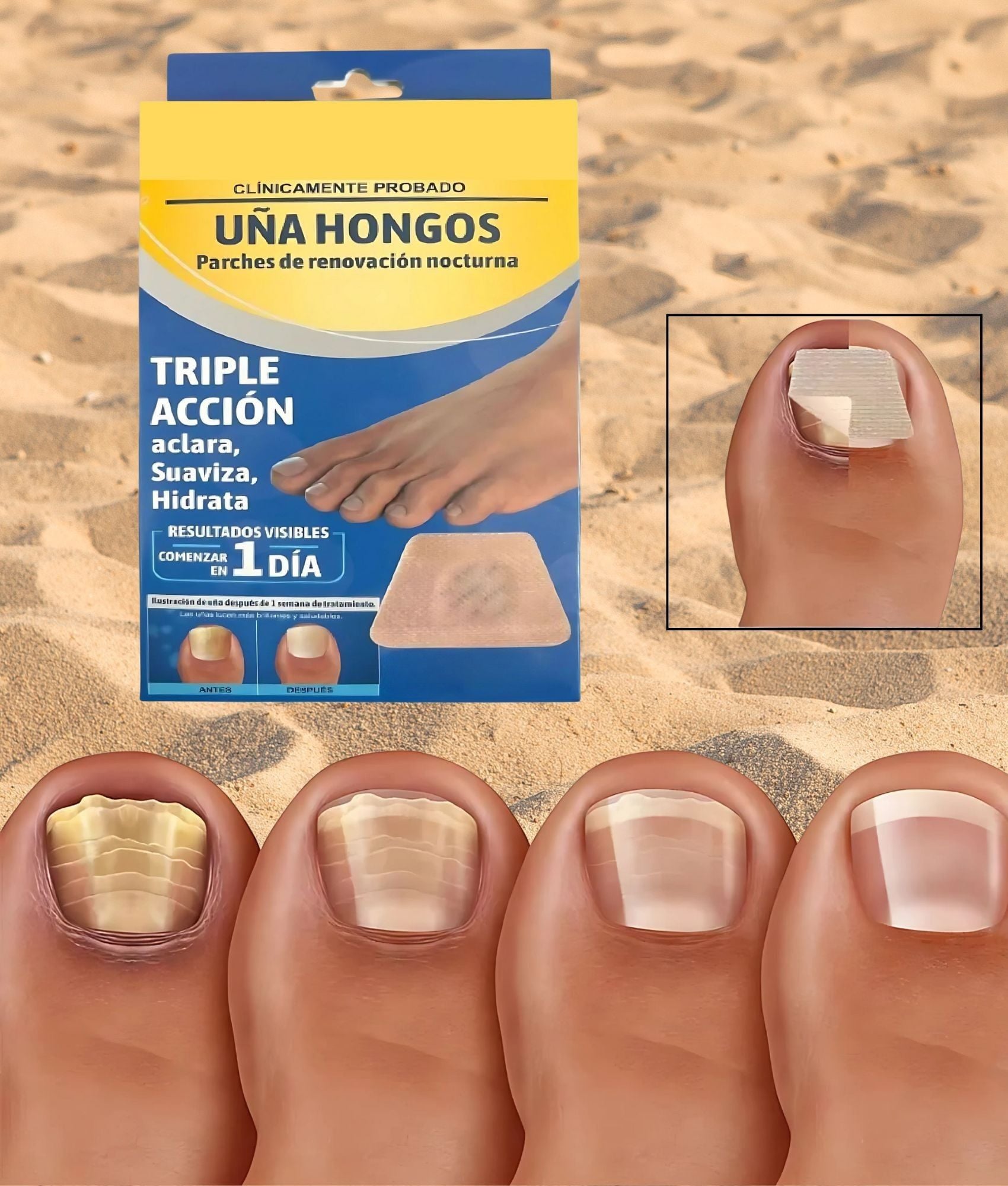 PARCHE RENOVACIÓN NOCTURNA HONGOS UÑAS PACK JHN - 9