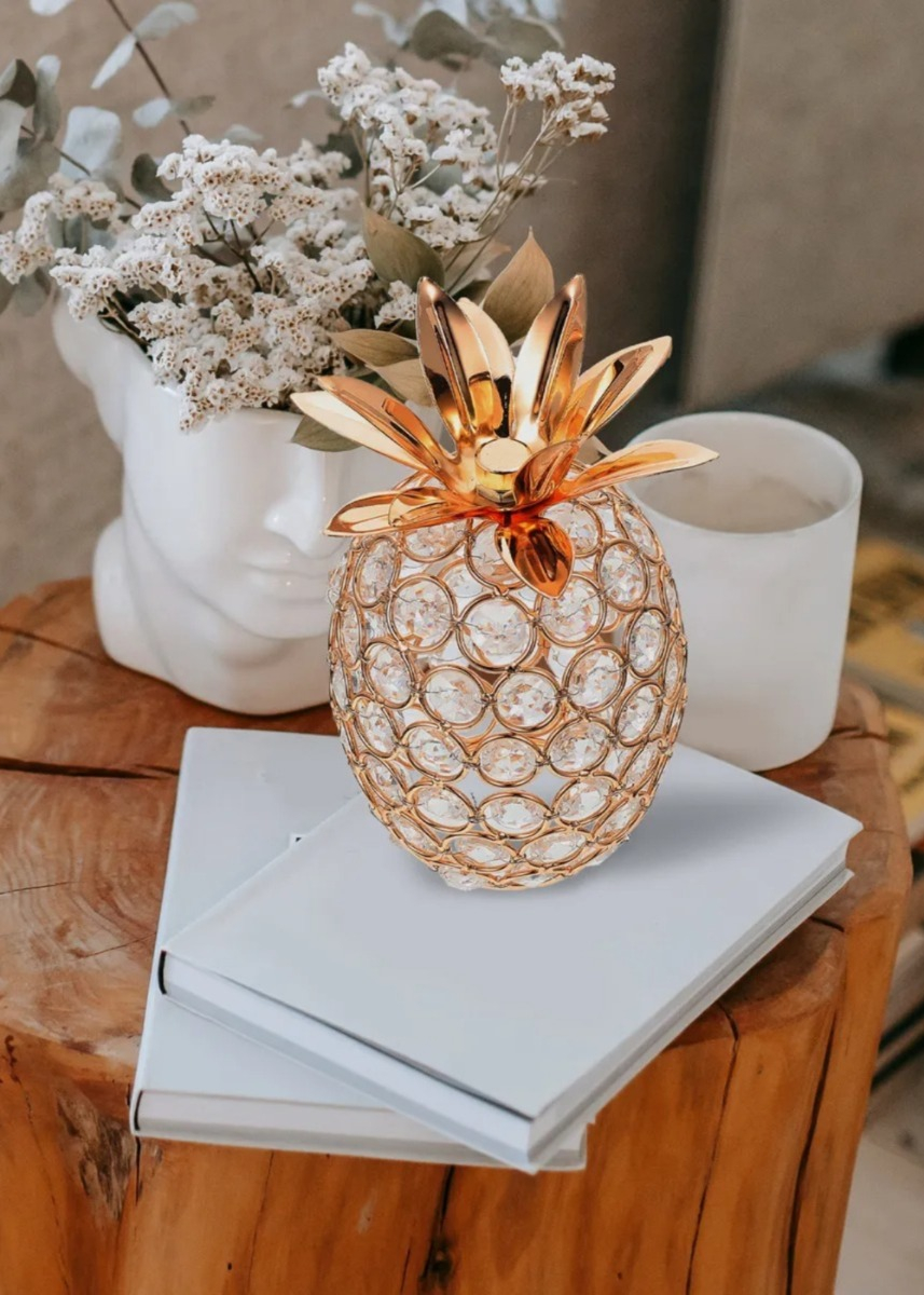 FIGURA DECORATIVA ADORNO PIÑA CENTRO MESA ELEGANTE JHN - 10