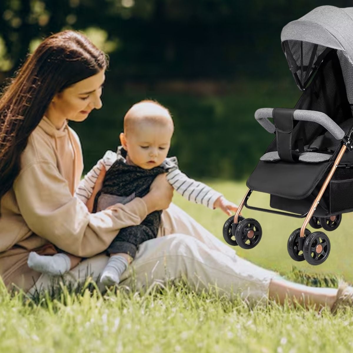 CARRITO COCHE DE PASEO PLEGABLE RECLINABLE COMPACTO BEBE LAU - 7