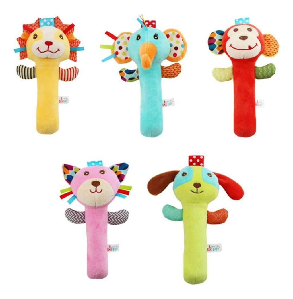 SET 3 SONAJEROS PELUCHE JUGUETES SENSORIAL BEBE LAU - 5