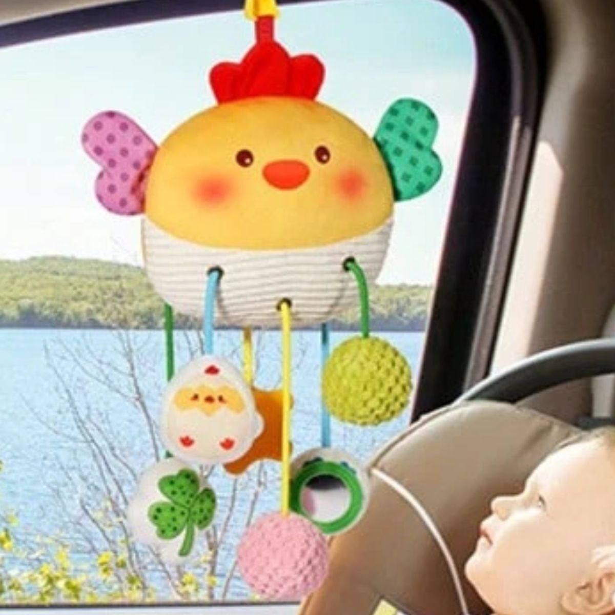 SONAJERO PELUCHE COLGANTE ESTIMULA SENSORIAL BEBE LAU - 4