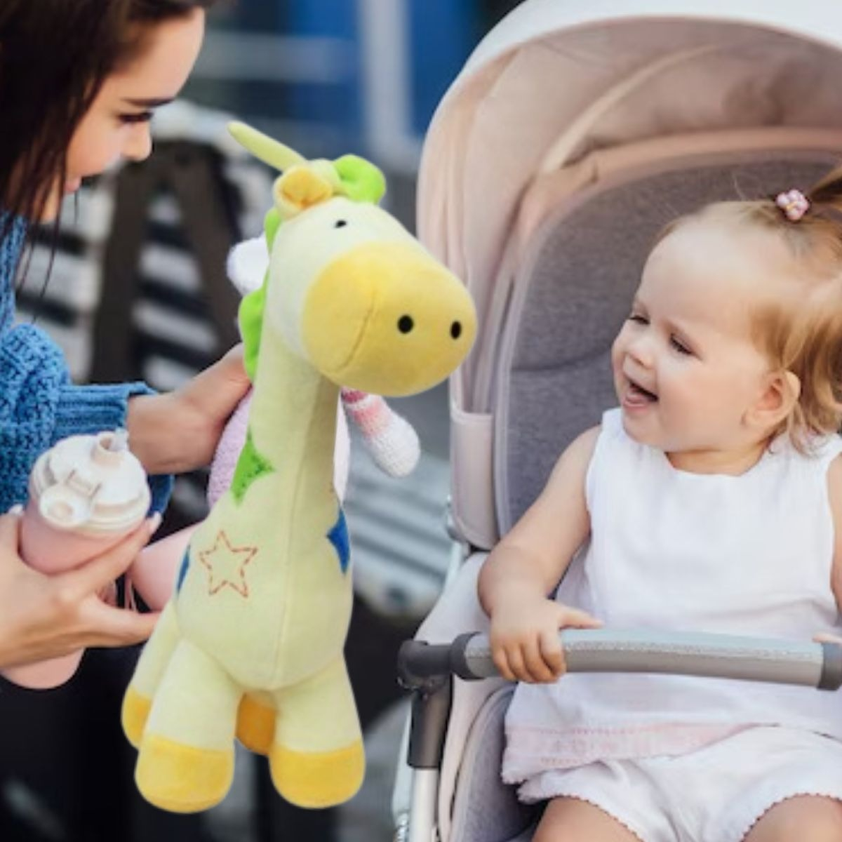 SONAJERO PELUCHE JIRAFA SENSORIAL MUSICAL ESTIMULA BEBE LAU - 10