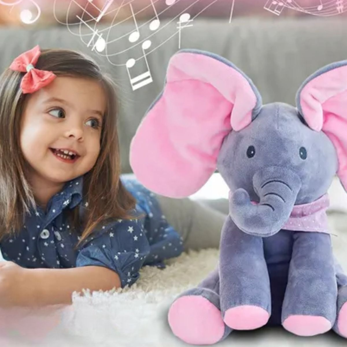 PELUCHE ELEFANTE OREJAS MOVILES MUSICAL INTERACTIVO BEBE LAU - 10