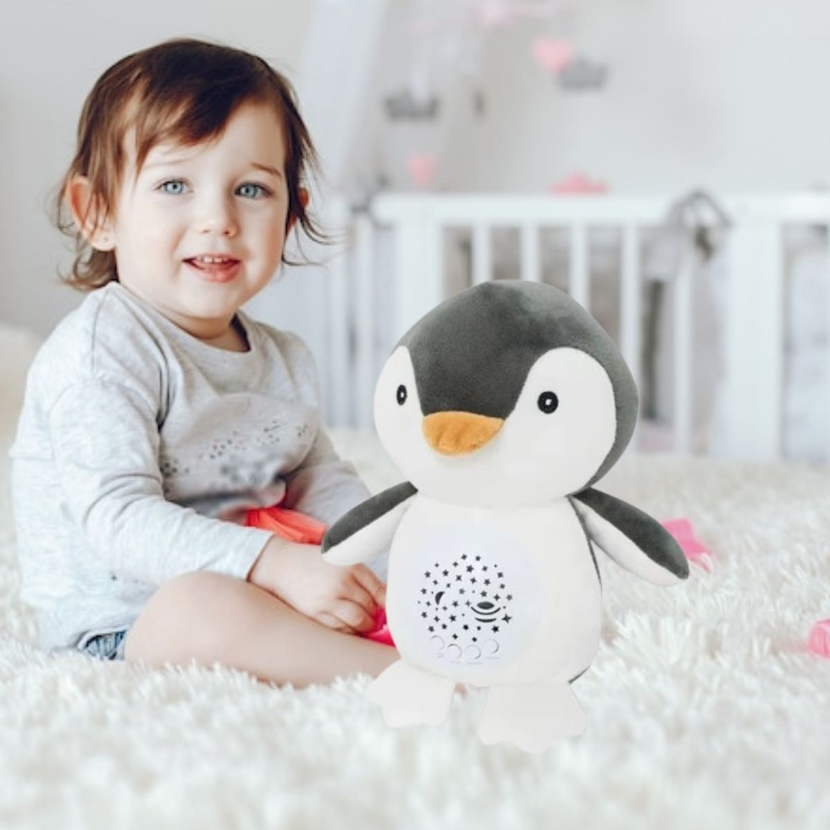 PELUCHE MUSICAL LUZ NOCTURNA INFANTIL SUAVE BEBE LAU - 4