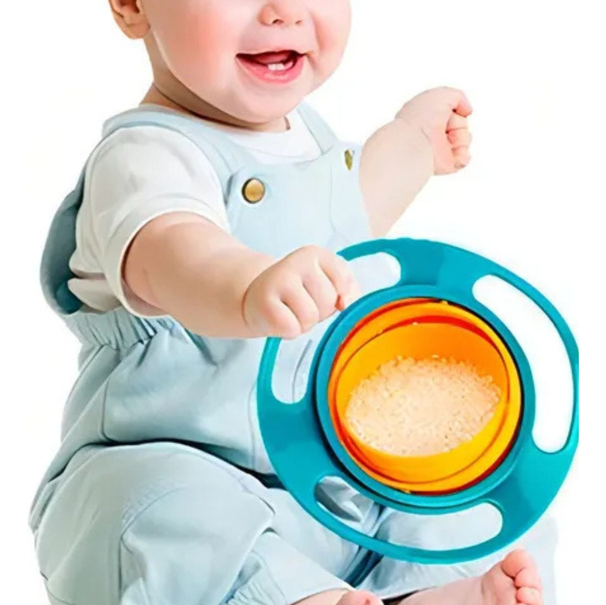 3 SET ALIMENTACION PLATO ANTIDERRAME GIRATORIO BEBE LAU - 3