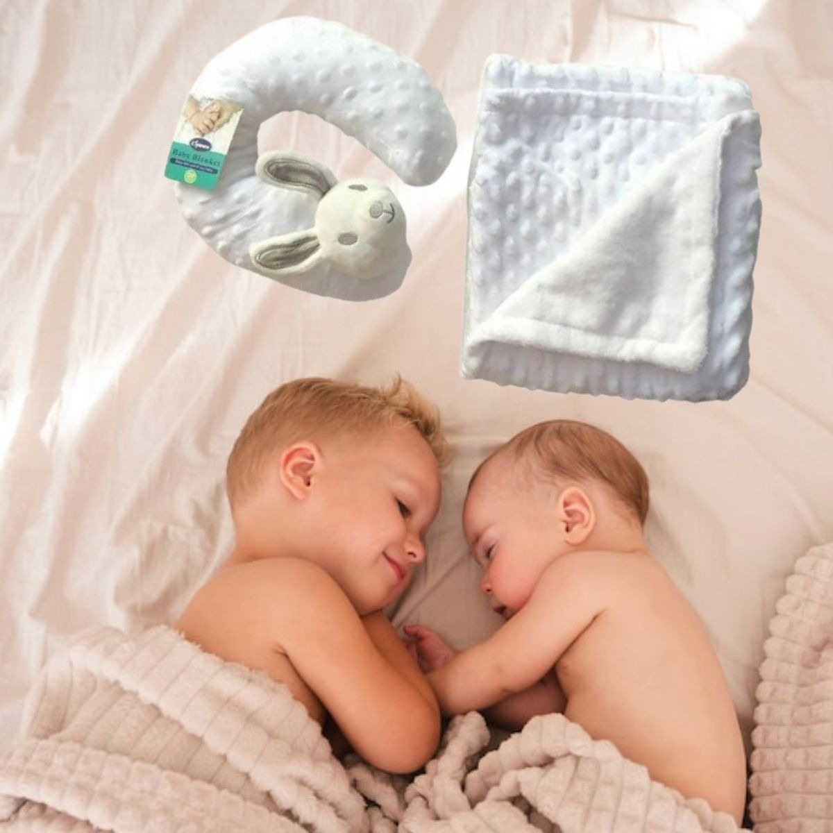 SET DE MANTA DE APEGO DOBLE+ ALMOHADA PELUCHE BEBE LAU - 3