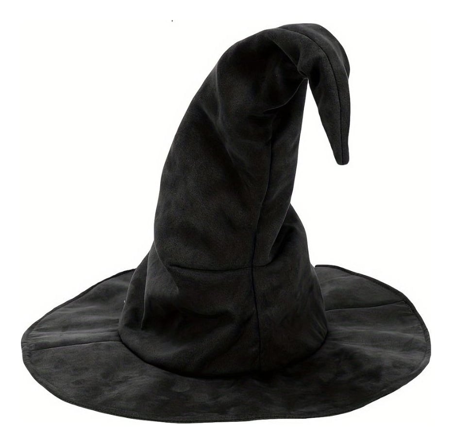SOMBRERO BRUJA GAMUZA HALLOWEEN UNISEX FLEXIBLE PACK X12 JHN - 1
