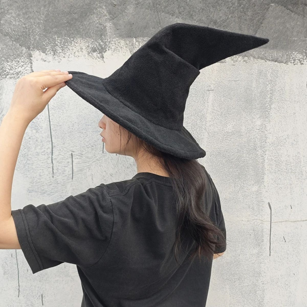 SOMBRERO BRUJA GAMUZA HALLOWEEN UNISEX FLEXIBLE PACK X12 JHN - 2