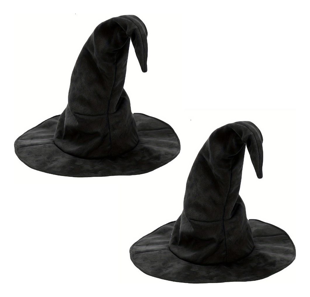 SOMBRERO BRUJA GAMUZA HALLOWEEN UNISEX FLEXIBLE PACK X12 JHN - 3