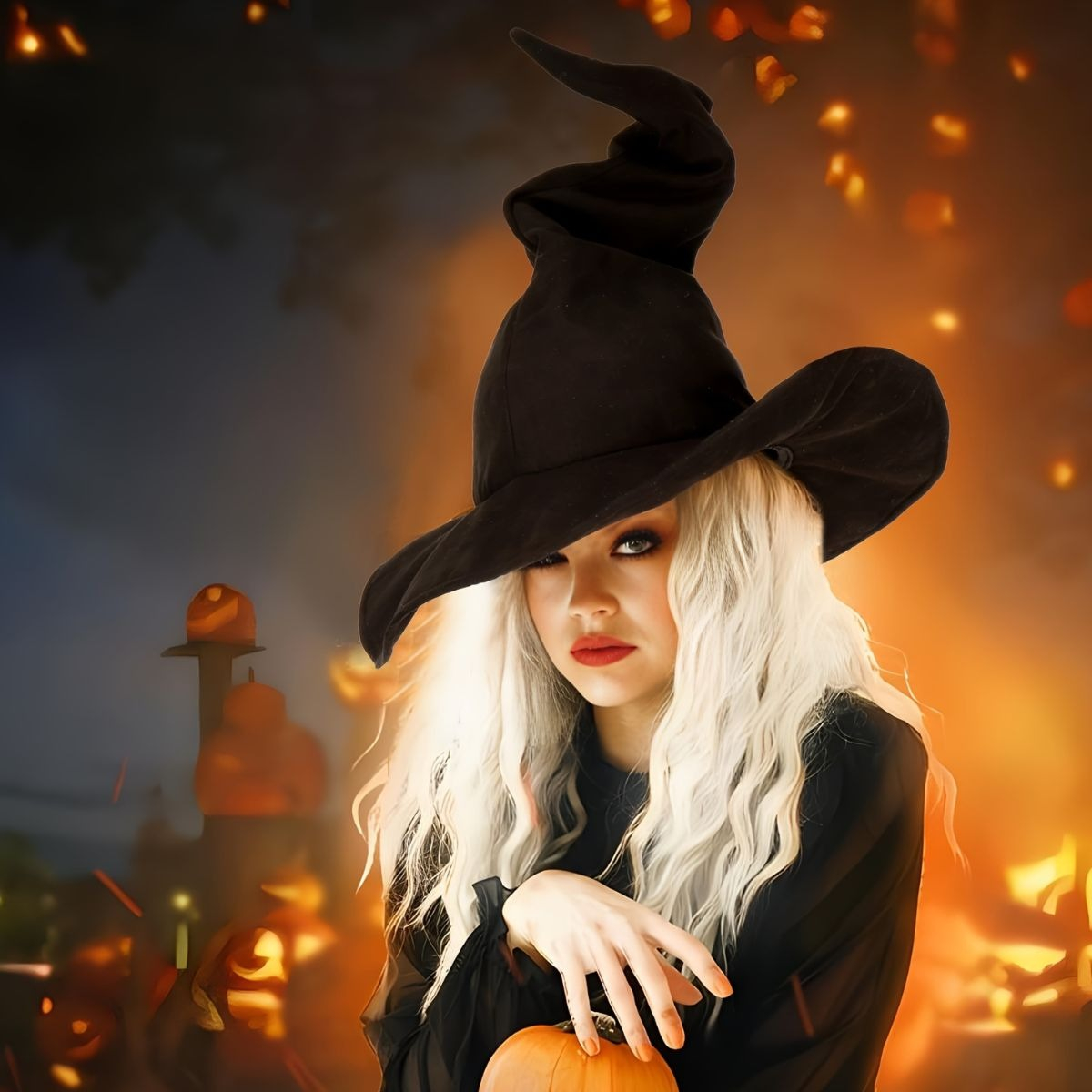 SOMBRERO BRUJA GAMUZA HALLOWEEN UNISEX FLEXIBLE PACK X12 JHN - 5