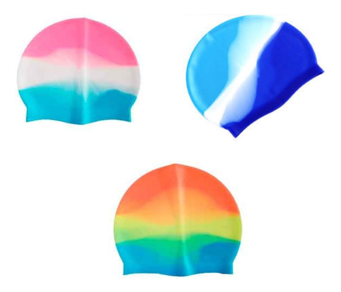 SET 4 GORRO NATACION UNISEX IMPERMEABLE ELASTICO JHN - 3