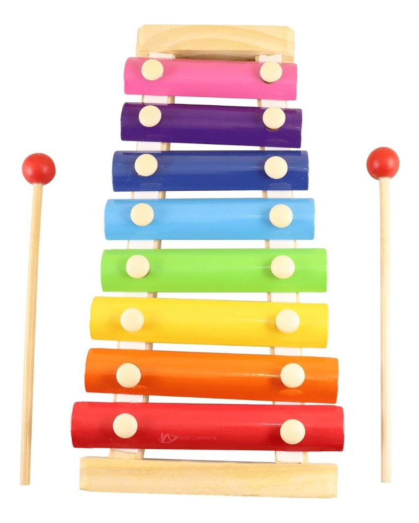 SET 3 JUGUETES MUSICAL XILOFONO MADERA EDUCATIVO BEBE LAU - 1