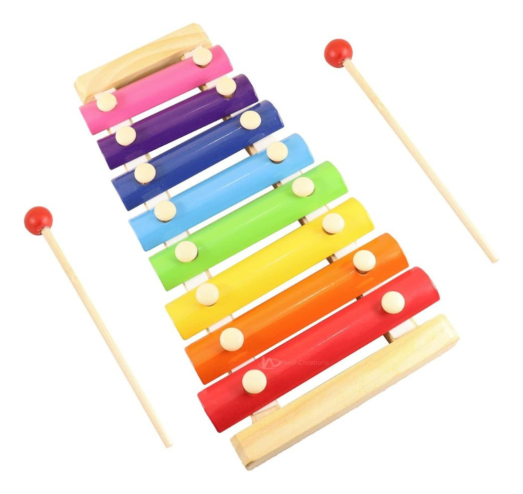 SET 3 JUGUETES MUSICAL XILOFONO MADERA EDUCATIVO BEBE LAU - 6