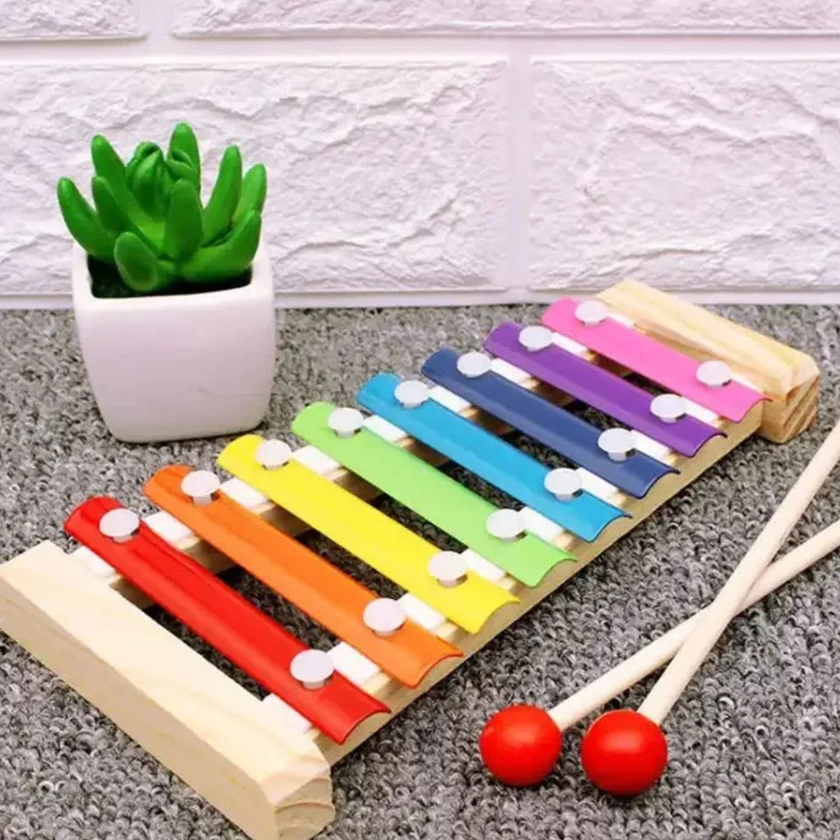 SET 3 JUGUETES MUSICAL XILOFONO MADERA EDUCATIVO BEBE LAU - 8