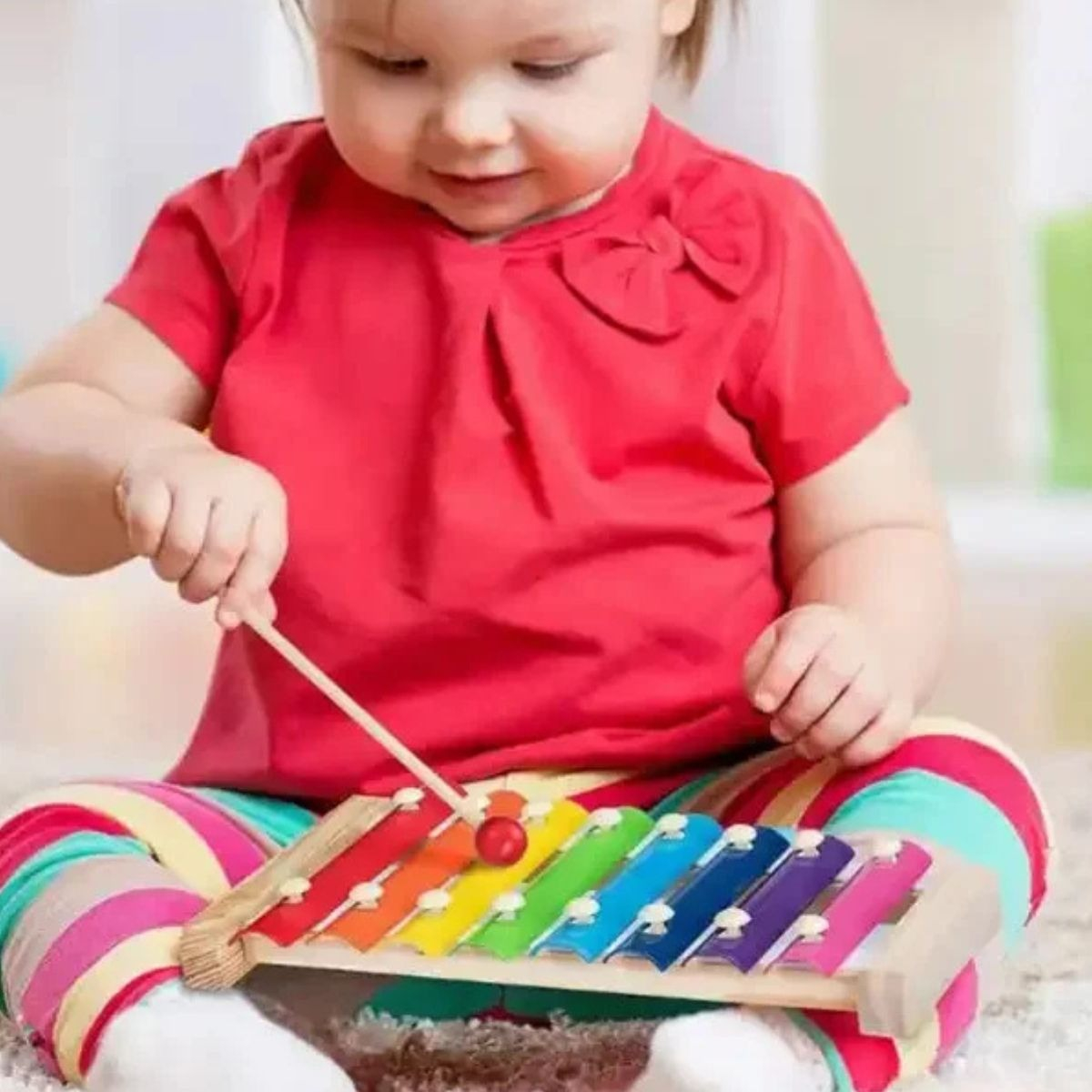 SET 3 JUGUETES MUSICAL XILOFONO MADERA EDUCATIVO BEBE LAU - 9
