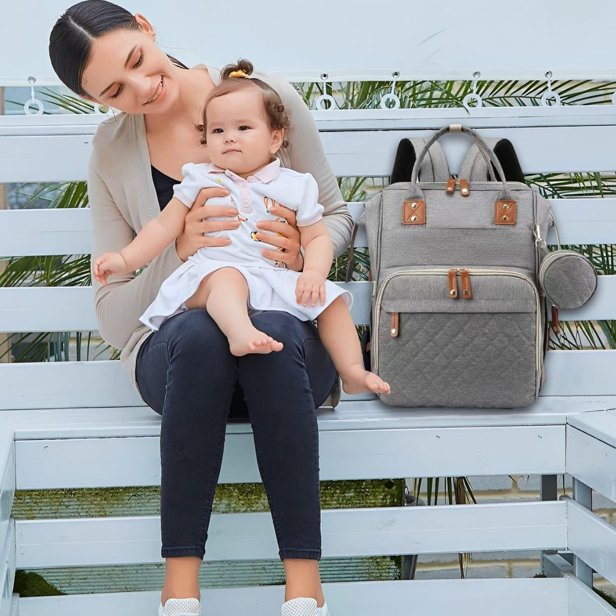 MOCHILA PAÑALERA INFANTIL CON MONEDERO VIAJE BEBE LAU - 3