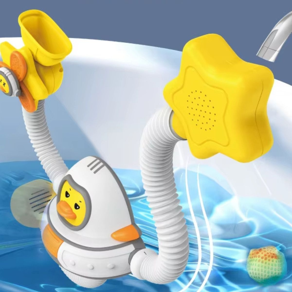 JUGUETE REGADERA BAÑO DE PATO ASTRONAUTA DIVERTIDA BEBE LAU - 2