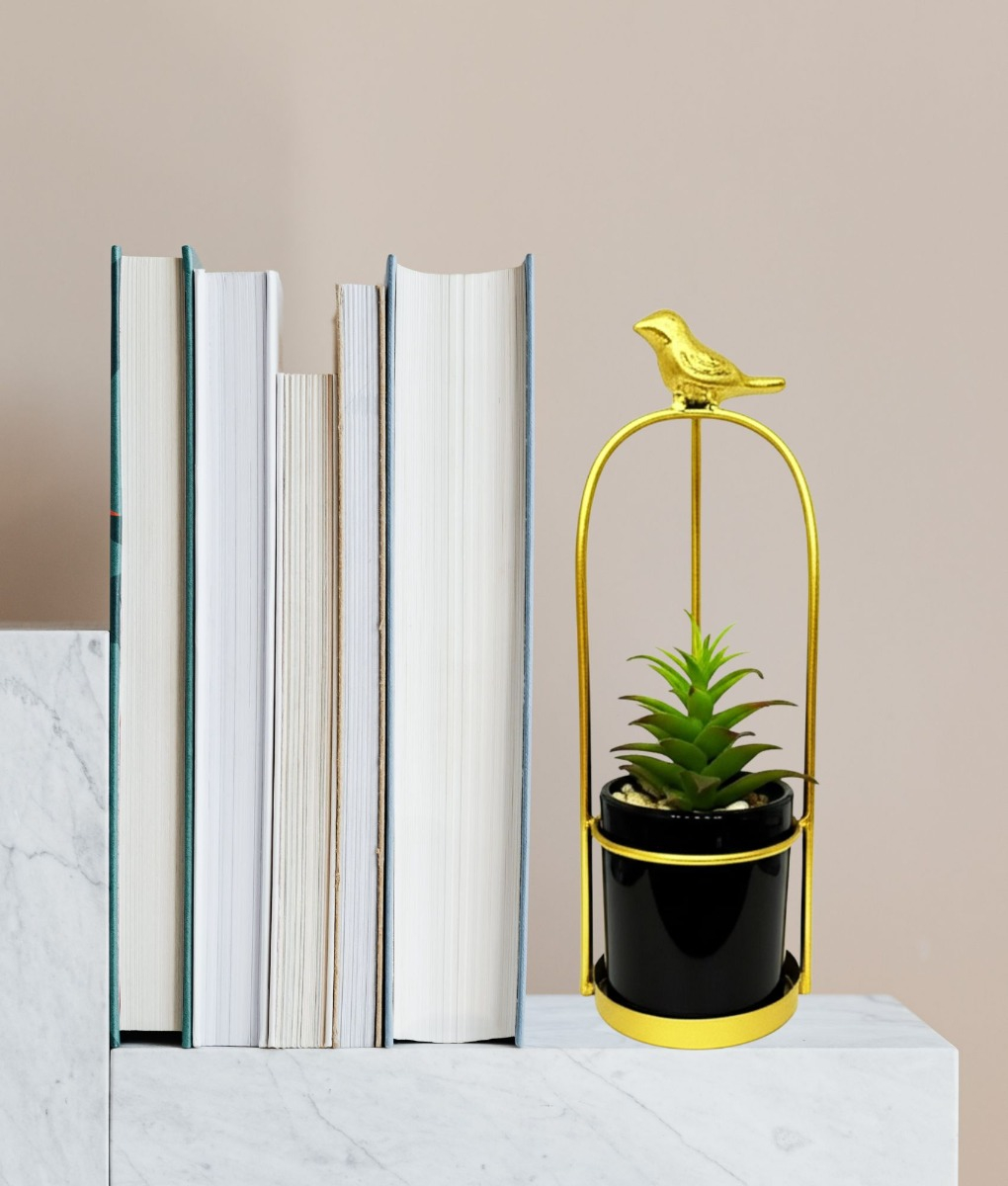MACETA DECORATIVA JAULA PAJARO SOPORTE MESA JARDIN JHN - 7